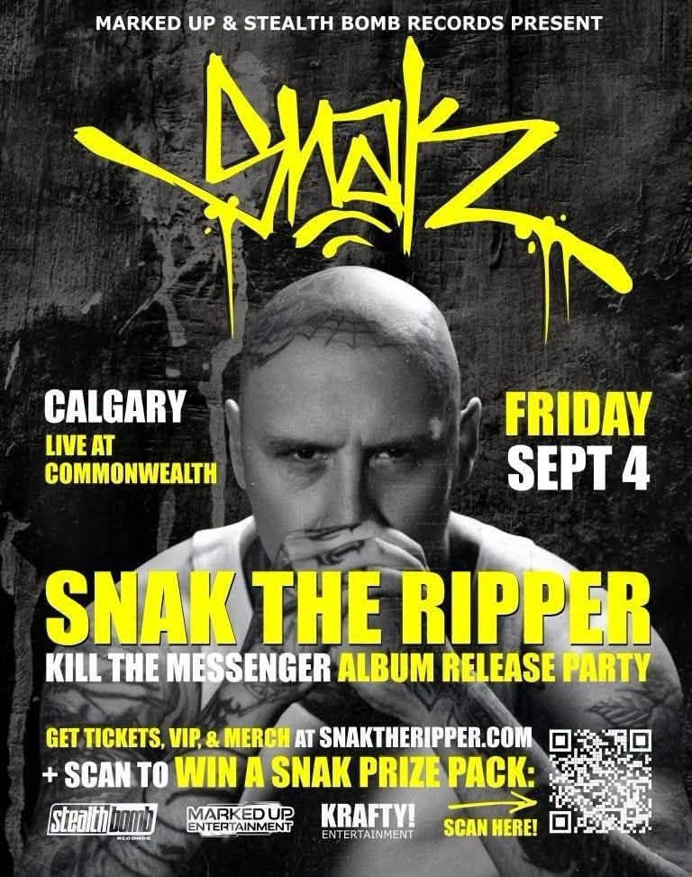 Snak the Ripper live at Commonwealth Bar and Stage in Calgary, September 4, 2026